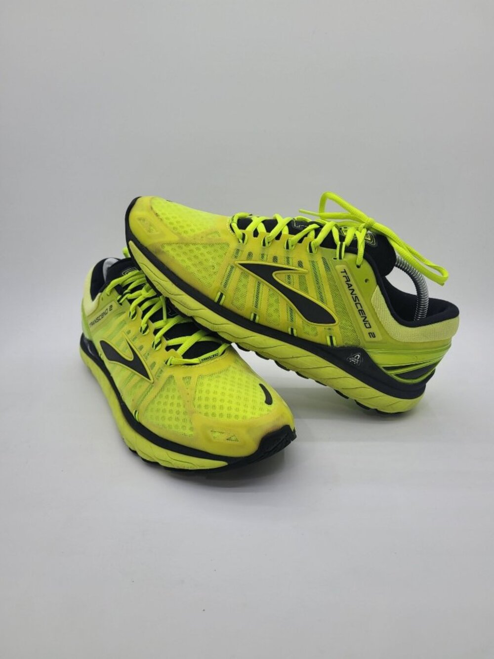 Brooks Running Transcend 2 Neon Yellow Black Men's Size 10 Sneakers Bright